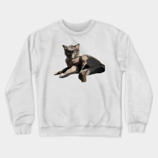 Grey Cat with Green Eyes Crewneck Sweatshirt